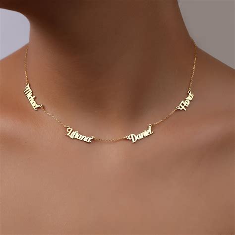 Multi Name Necklace Gold